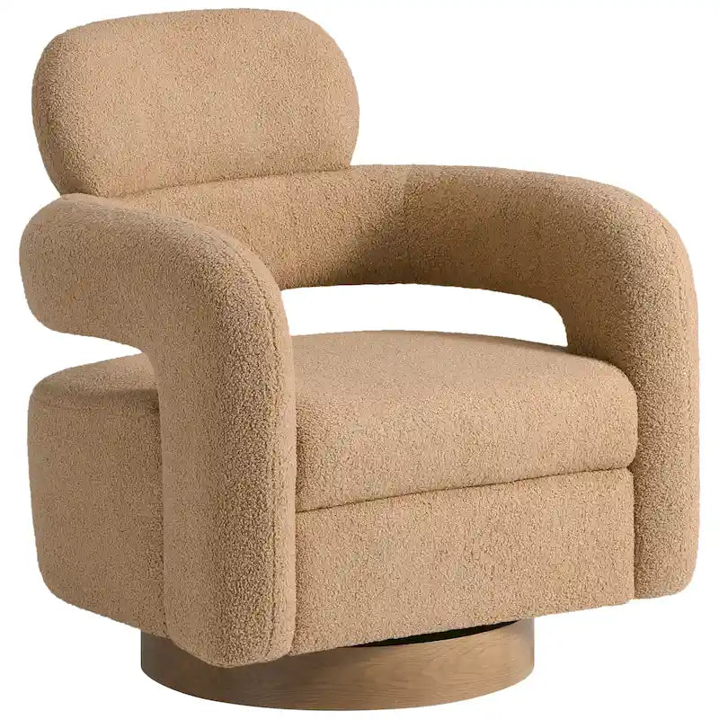 Fauteuil pivotant large en sherpa Bayville 29