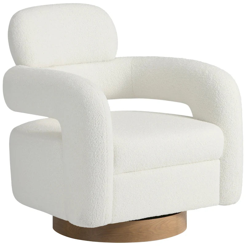 Fauteuil pivotant large en sherpa Bayville 29