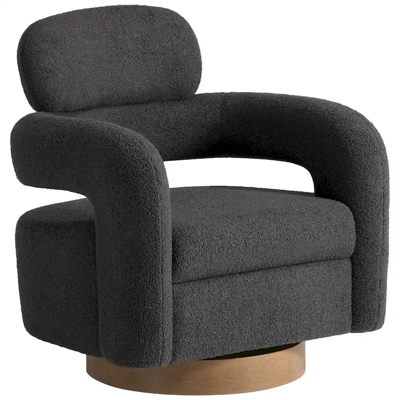 Fauteuil pivotant large en sherpa Bayville 29