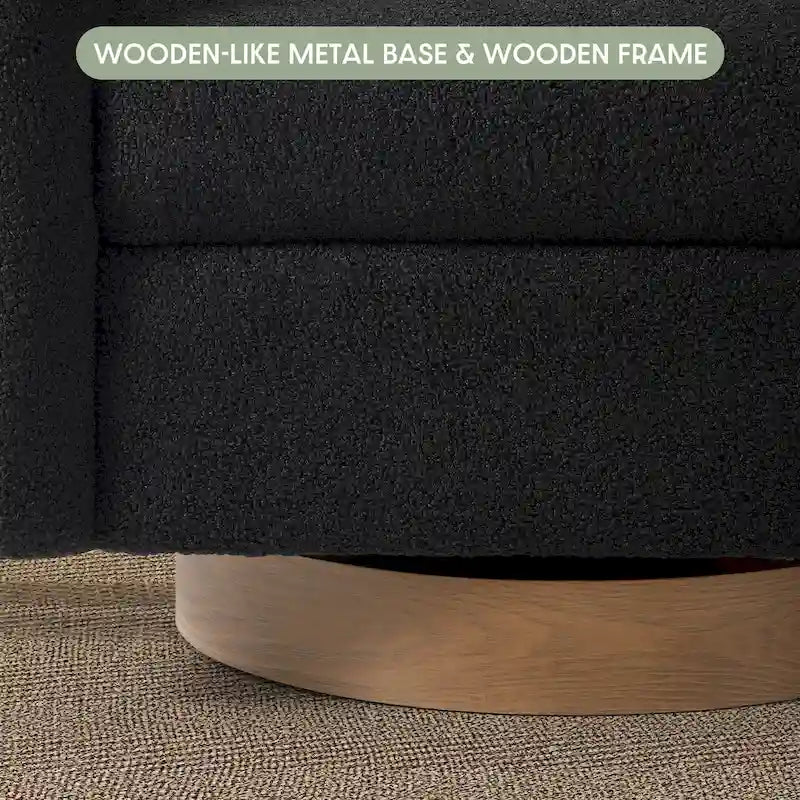 Fauteuil pivotant large en sherpa Bayville 29