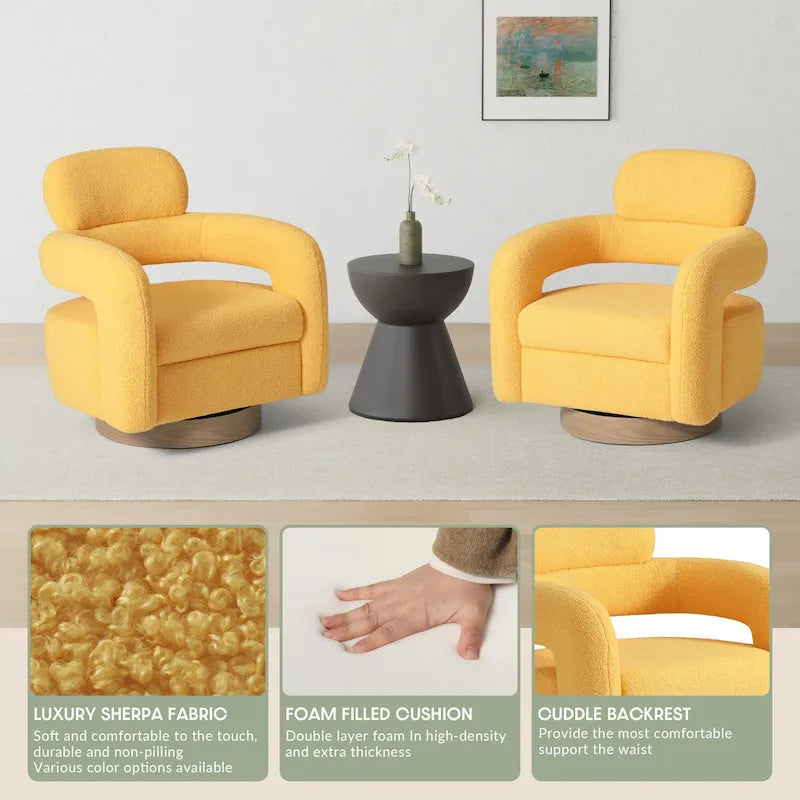 Fauteuil pivotant large en sherpa Bayville 29