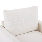 Fauteuil surdimensionné en velours côtelé Clara avec ottoman