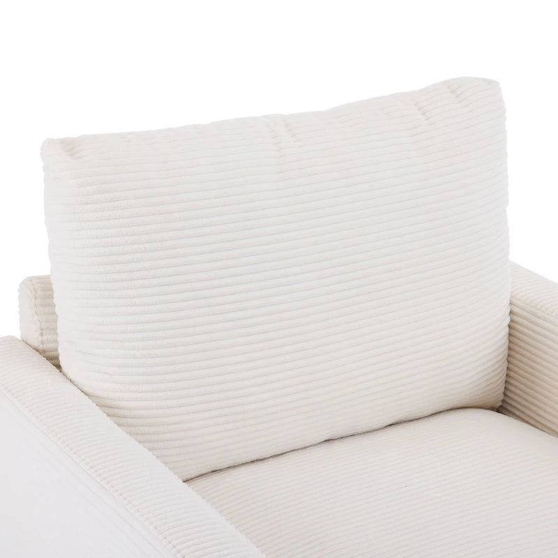 Fauteuil surdimensionné en velours côtelé Clara avec ottoman