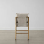 Tabouret de bar Lynn hauteur comptoir avec accoudoirs tressés en bois - Lot de 2