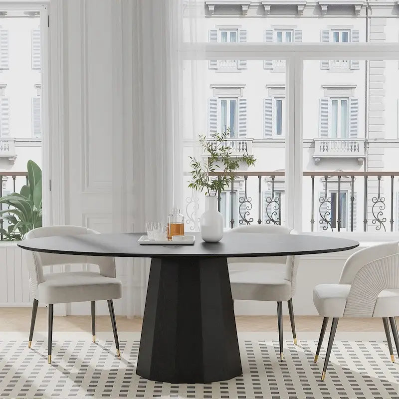 Dovelina 67 Table de salle à manger ovale pour 6 personnes, 3 options de couleur - 67x33.5x31