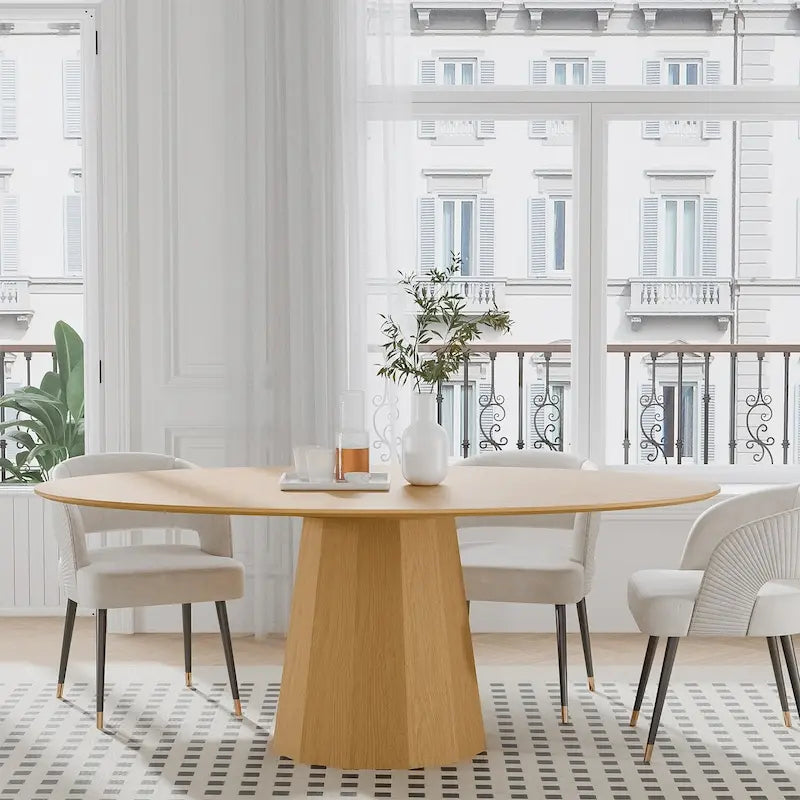 Dovelina 67 Table de salle à manger ovale pour 6 personnes, 3 options de couleur - 67x33.5x31