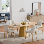 Dovelina 67 Table de salle à manger ovale pour 6 personnes, 3 options de couleur - 67x33.5x31