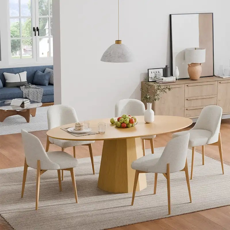 Dovelina 67 Table de salle à manger ovale pour 6 personnes, 3 options de couleur - 67x33.5x31
