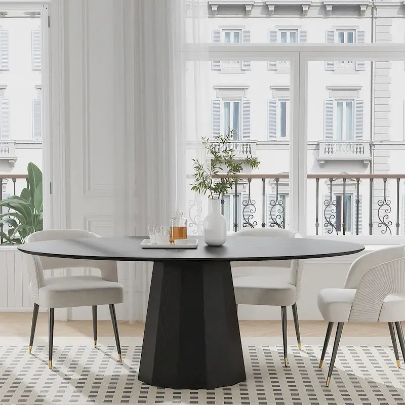 Dovelina 67 Table de salle à manger ovale pour 6 personnes, 3 options de couleur - 67x33.5x31