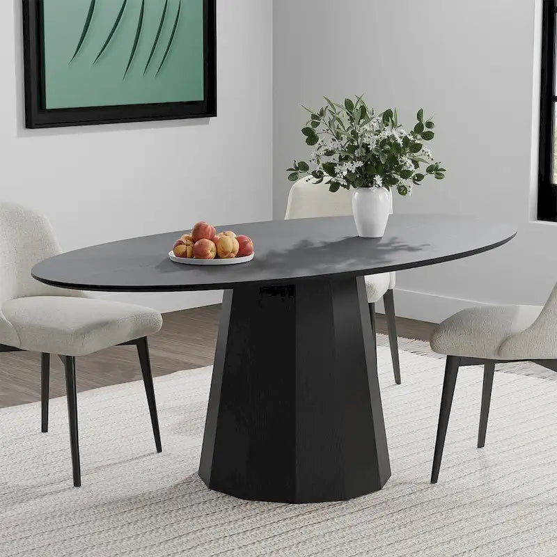 Dovelina 67 Table de salle à manger ovale pour 6 personnes, 3 options de couleur - 67x33.5x31
