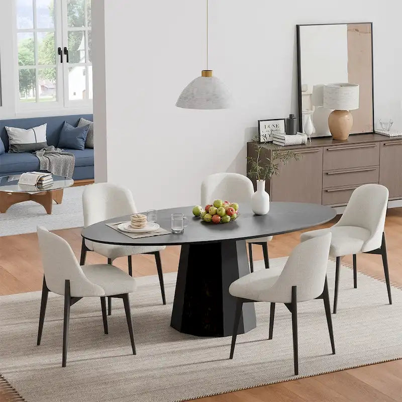 Dovelina 67 Table de salle à manger ovale pour 6 personnes, 3 options de couleur - 67x33.5x31