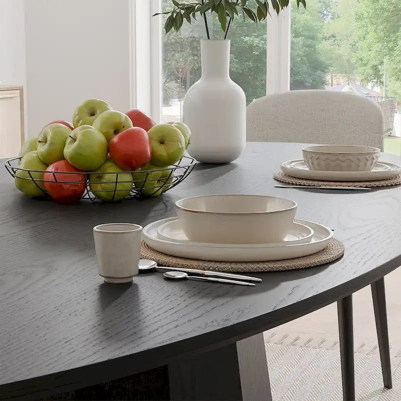 Dovelina 67 Table de salle à manger ovale pour 6 personnes, 3 options de couleur - 67x33.5x31