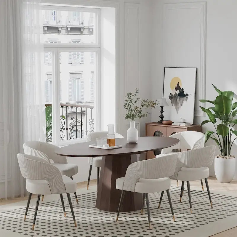 Dovelina 67 Table de salle à manger ovale pour 6 personnes, 3 options de couleur - 67x33.5x31