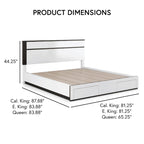 Ensemble de chambre Conjira moderne 3 pièces avec rangement en bois blanc