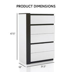 Ensemble de chambre Conjira moderne 3 pièces avec rangement en bois blanc