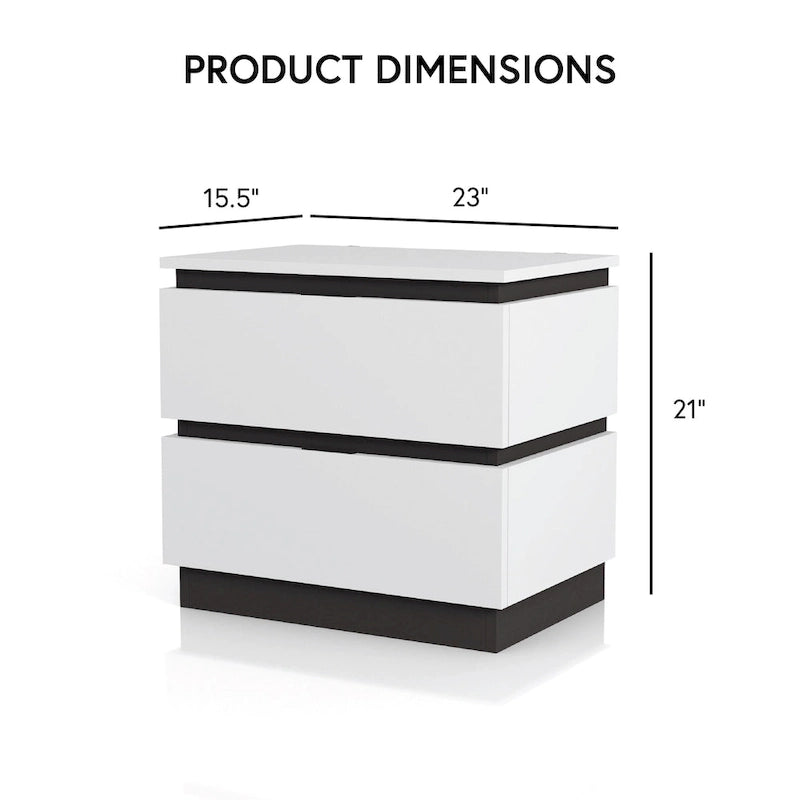 Ensemble de chambre Conjira moderne 3 pièces avec rangement en bois blanc