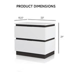 Ensemble de chambre Conjira moderne 3 pièces avec rangement en bois blanc