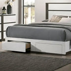 Ensemble de chambre Conjira moderne 3 pièces avec rangement en bois blanc