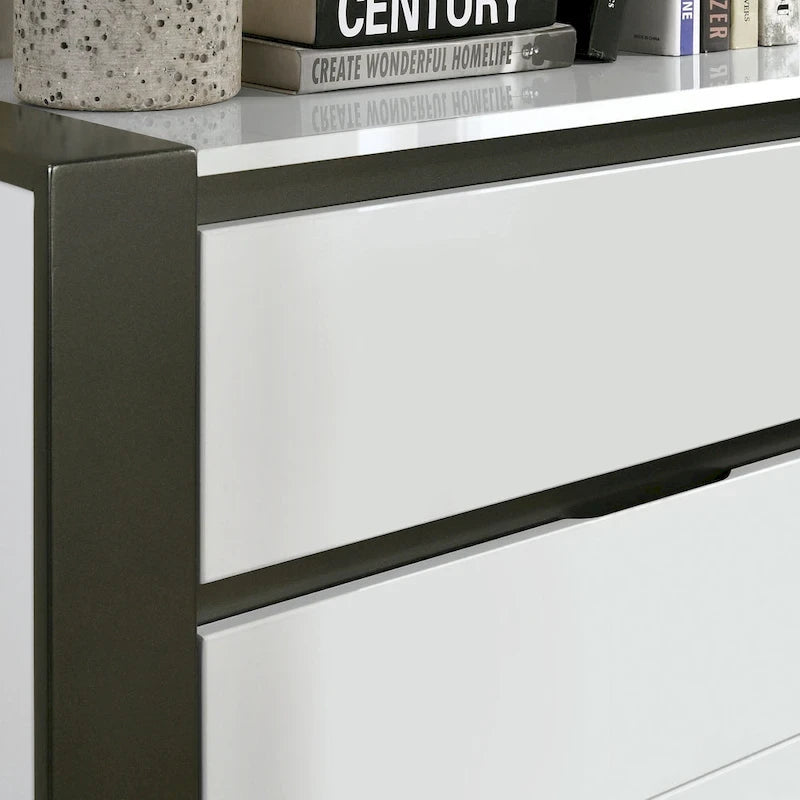 Ensemble de chambre Conjira moderne 3 pièces avec rangement en bois blanc
