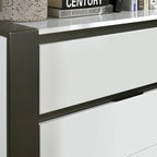 Ensemble de chambre Conjira moderne 3 pièces avec rangement en bois blanc