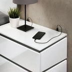 Ensemble de chambre Conjira moderne 3 pièces avec rangement en bois blanc