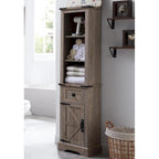 Meuble de Rangement Salle de Bain Slim de Style Ferme, Armoire de Rangement Haute de 68