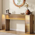 Console de canapé de ferme de 63 pouces avec lumières LED pour entrée - 62,99 L x 11,81 P x 33,07 H