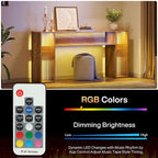 Console de canapé de ferme de 63 pouces avec lumières LED pour entrée - 62,99 L x 11,81 P x 33,07 H