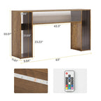 Console de canapé de ferme de 63 pouces avec lumières LED pour entrée - 62,99 L x 11,81 P x 33,07 H