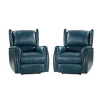 Fauteuil inclinable électrique Eduardo en cuir véritable avec port USB (ensemble de 2)