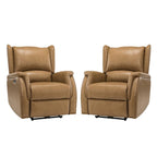 Fauteuil inclinable électrique Eduardo en cuir véritable avec port USB (ensemble de 2)