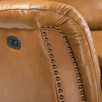 Fauteuil inclinable électrique Eduardo en cuir véritable avec port USB (ensemble de 2)