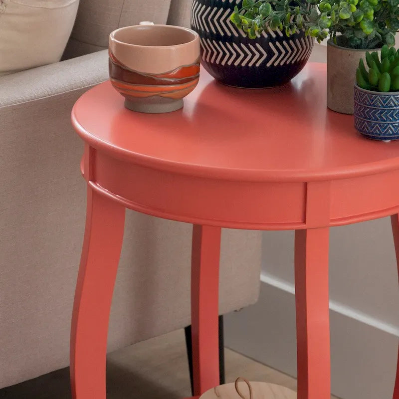 Table ronde Pénélope avec étagère