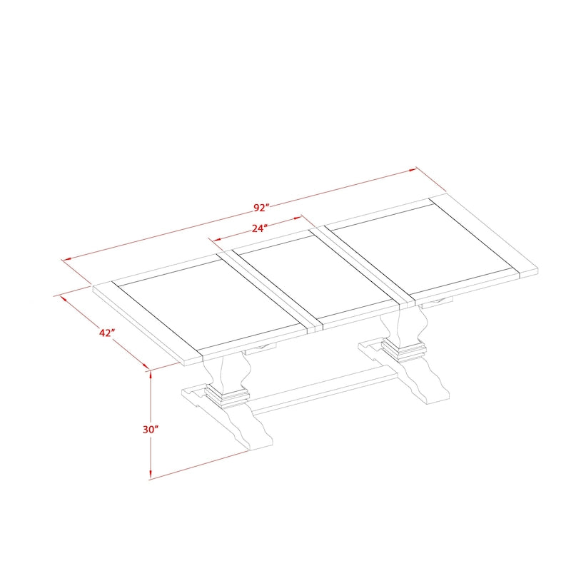 Ensemble table à manger avec table en bois et chaises en tissu de lin beige clair
