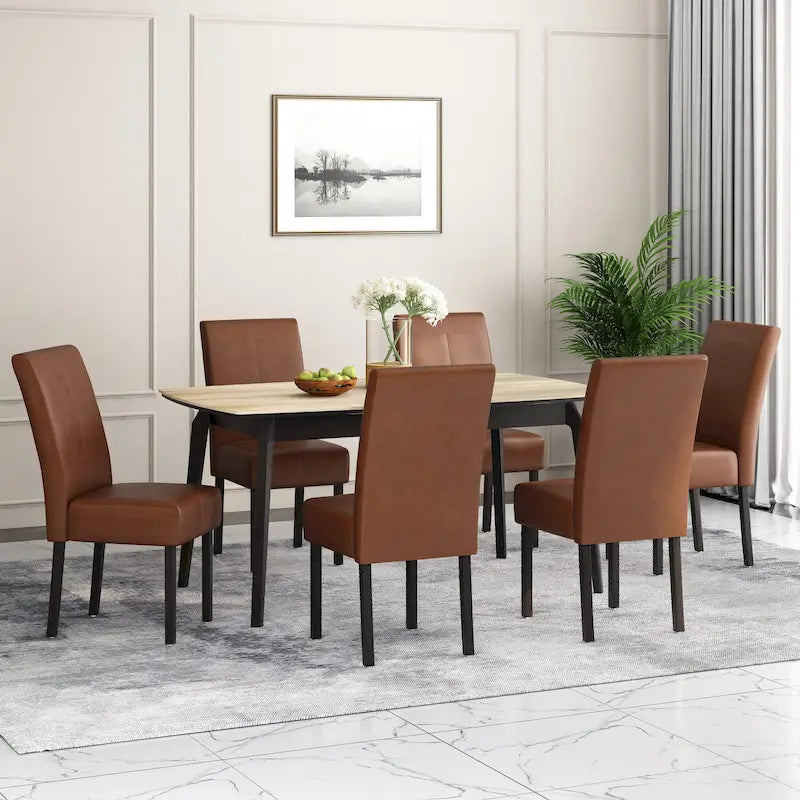 Chaises de salle à manger capitonnées avec motif en T Pertica (lot de 6)