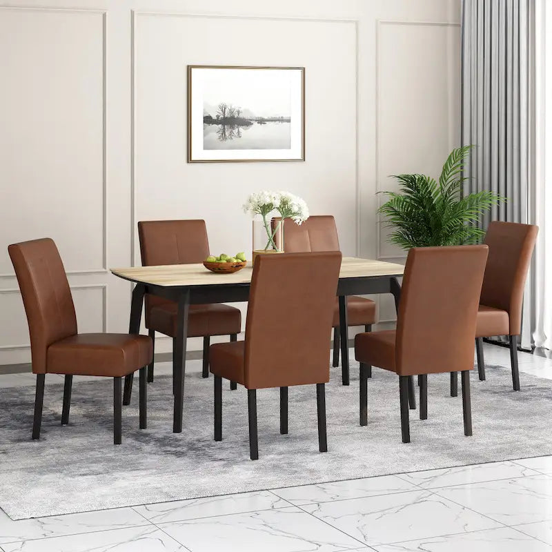 Chaises de salle à manger capitonnées avec motif en T Pertica (lot de 6)
