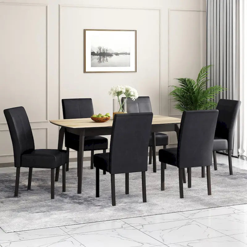 Chaises de salle à manger capitonnées avec motif en T Pertica (lot de 6)