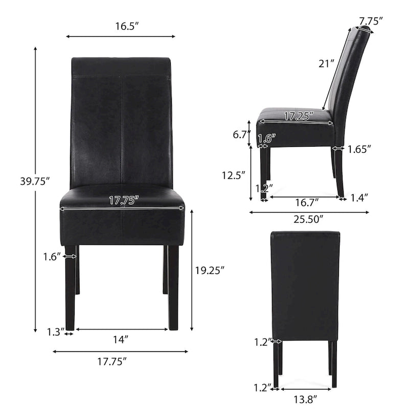 Chaises de salle à manger capitonnées avec motif en T Pertica (lot de 6)