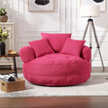 Fauteuil de salon cylindrique rembourré en tissu bouclé avec oreillers décoratifs