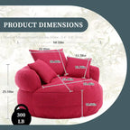 Fauteuil de salon cylindrique rembourré en tissu bouclé avec oreillers décoratifs