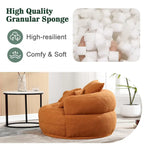 Fauteuil de salon cylindrique rembourré en tissu bouclé avec oreillers décoratifs