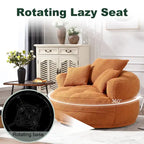 Fauteuil de salon cylindrique rembourré en tissu bouclé avec oreillers décoratifs