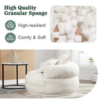 Fauteuil de salon cylindrique rembourré en tissu bouclé avec oreillers décoratifs