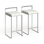 Tabouret de comptoir Forrest en acier inoxydable empilable et entièrement soudé (lot de 2)