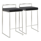 Tabouret de comptoir Forrest en acier inoxydable empilable et entièrement soudé (lot de 2)