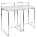 Tabouret de comptoir Forrest en acier inoxydable empilable et entièrement soudé (lot de 2)