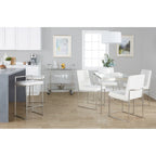 Tabouret de comptoir Forrest en acier inoxydable empilable et entièrement soudé (lot de 2)