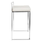 Tabouret de comptoir Forrest en acier inoxydable empilable et entièrement soudé (lot de 2)