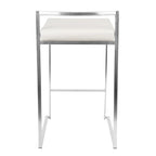 Tabouret de comptoir Forrest en acier inoxydable empilable et entièrement soudé (lot de 2)
