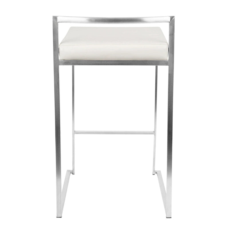 Tabouret de comptoir Forrest en acier inoxydable empilable et entièrement soudé (lot de 2)
